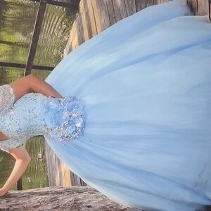 Elegant Blue Quinceaños Dress
